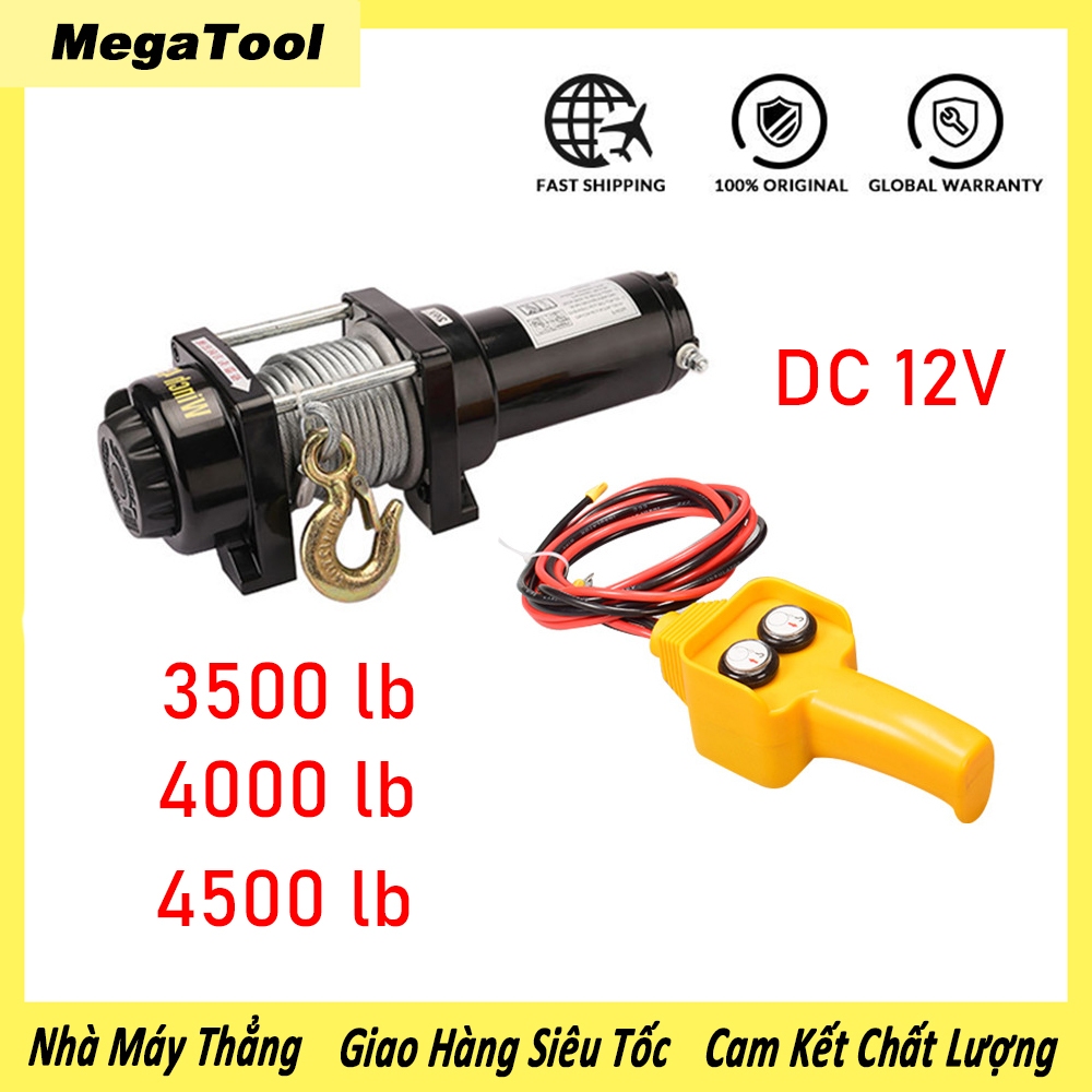 Máy tời điện 12V 4500lbs - Lực kéo 1590kg - Tời cứu hộ ô tô 12V