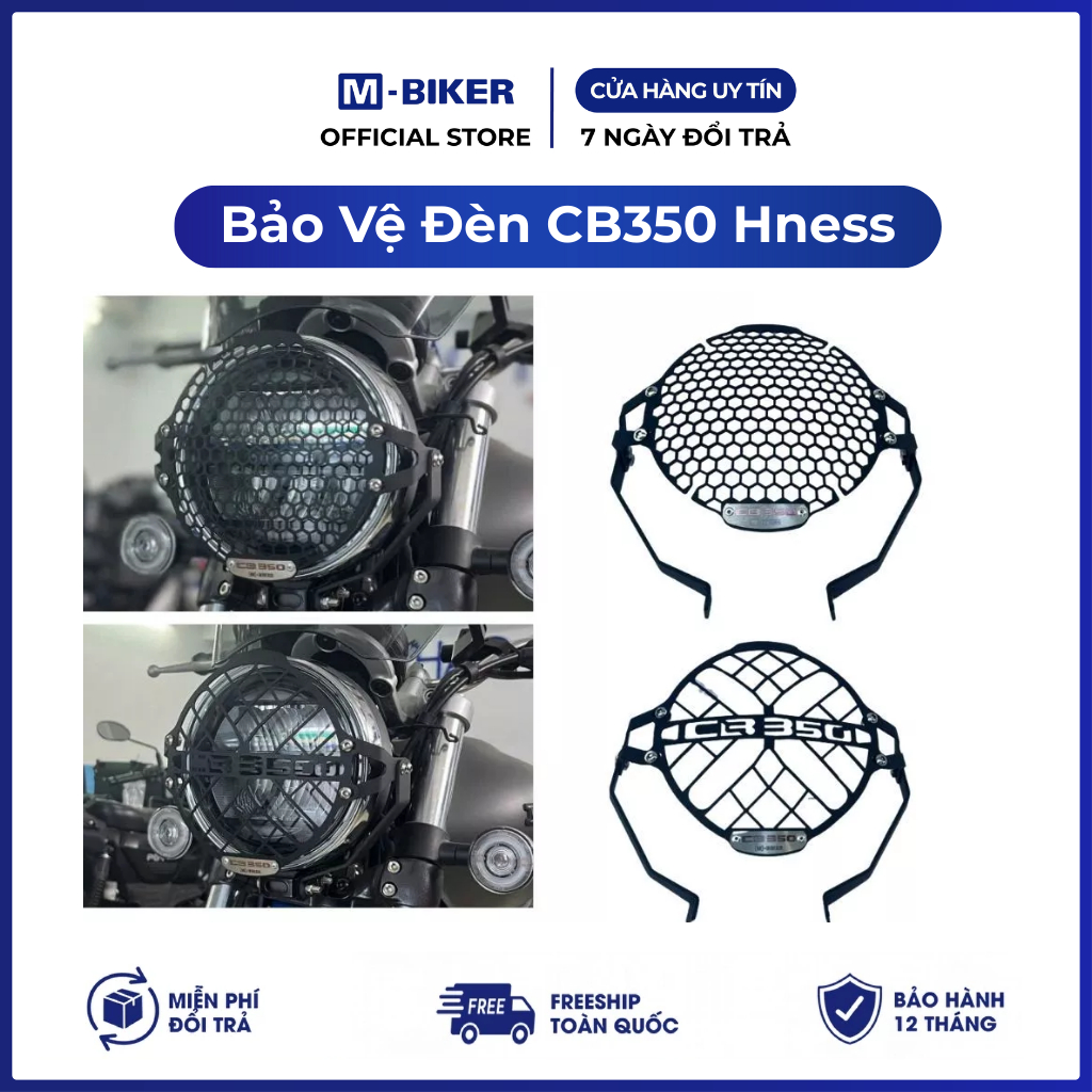 Bảo Vệ Đèn CB350 Hness, Bảo vệ đầu đèn cb350 M-Biker. Thép nguyên tấm laser cnc, sơn tĩnh điện
