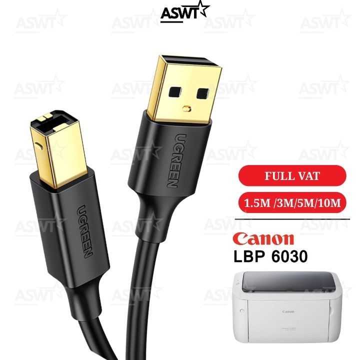 Dây USB cho máy in Canon LBP 6030 / 6030W / 6030B kết nối máy tính - mạ vàng xịn CÓ VÁT, cáp máy in 