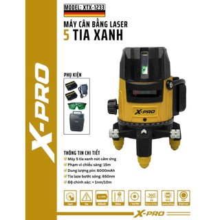  Máy Bắn Cân Bằng Laze toyama- Xpro Máy Cân bằng 5 Tia Xanh Laser - Phím Cảm Ứ 