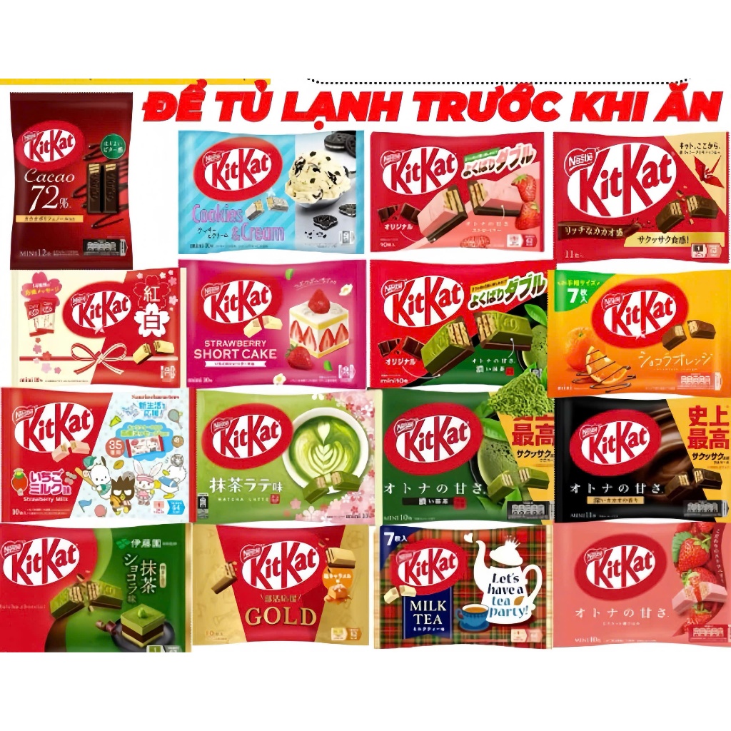 Bánh Kitkat Nhiều Vị Nội Địa Nhật matcha socola truyền thống date xa hộp cao cấp