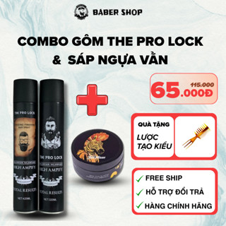  Combo Gôm Xịt Tóc THE PRO LOCK 420ml + Sáp Vuốt Tóc Ngựa Vằn Giữ Nếp Tự Nhiên Không Bết Dính  Hàng Chính Hãng – Giữ Nếp 
