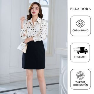 Áo sơ mi nữ công sở thiết kế ELLA DORA chất lụa mềm dáng chuẩn thanh lịch trẻ trung chấm bi [SM108]
