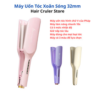 Máy Uốn Tóc Xoăn Sóng Nước 2 Trục size 32mm công nghệ gốm sứ tourmaline-ion âm bảo vệ tóc UT10