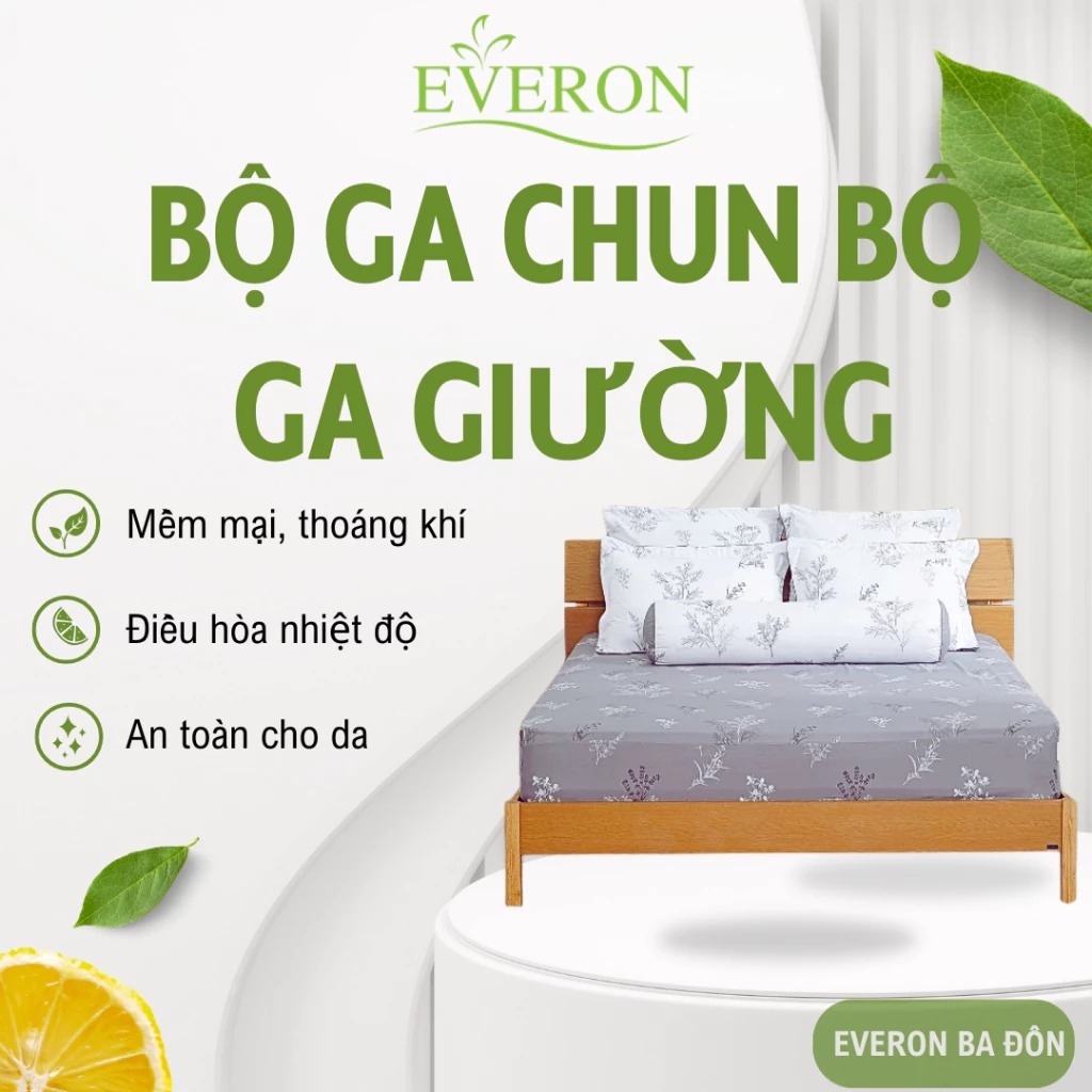 Bộ ga chun/ bộ ga giường K-Bedding Everon Microfiber – Êm ái, ôm sát, tiện dụng