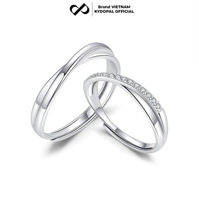 [HCM Hỏa Tốc] Nhẫn bạc đôi KYDOPAL đeo nam nữ bạc mẫu vắt chéo cách điệu trang sức bạc 925 - PAL9C11N1