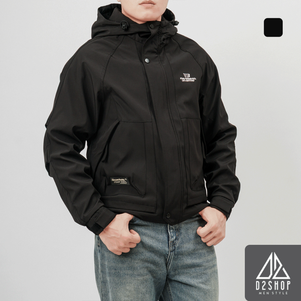 Áo Khoác Gió Nam D2SHOP phối thêu chữ B K-9913