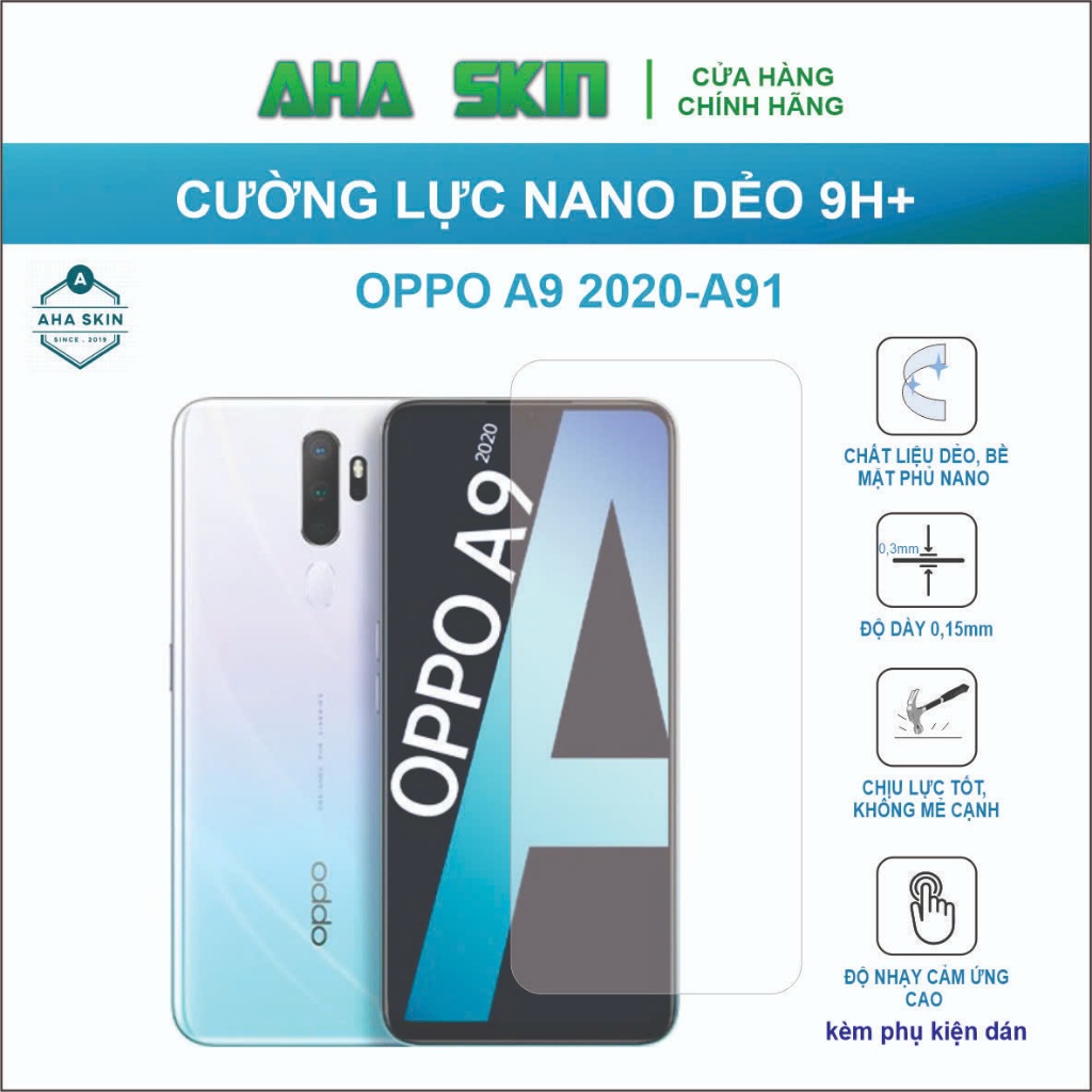 Dán cường lực OPPO A9 2020/A91, Cường lực dẻo 9h+