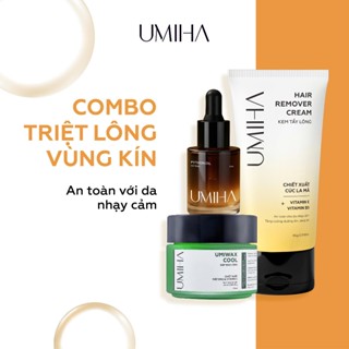 Combo triệt lông vùng kín UMIHA - Thay cho Máy triệt lông với Mỡ trăn và Kem tẩy lông wax lông 