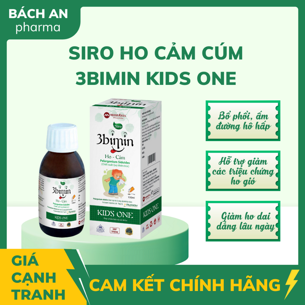 3BIMIN KIDS ONE HO-CẢM HỖ TRỢ BỔ PHỔI, ẤM ĐƯỜNG HÔ HẤP. GIẢM HO GIÓ, HO DAI DẲNG