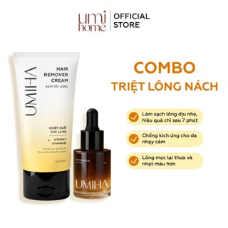  Bộ triệt lông Nách gồm Kem Tẩy Lông UMHA 65g và Mỡ Trăn U Minh Hạ 15ml 