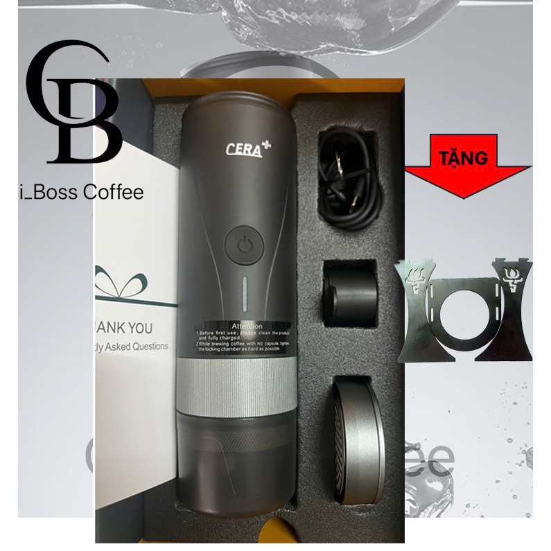 [BH12T] PCM04 Pro/Smart Máy pha cà phê di động Cera+PCM04 Smart,RỔ LỌC 20GR,ĐUN SÔI NƯỚC,Ủ