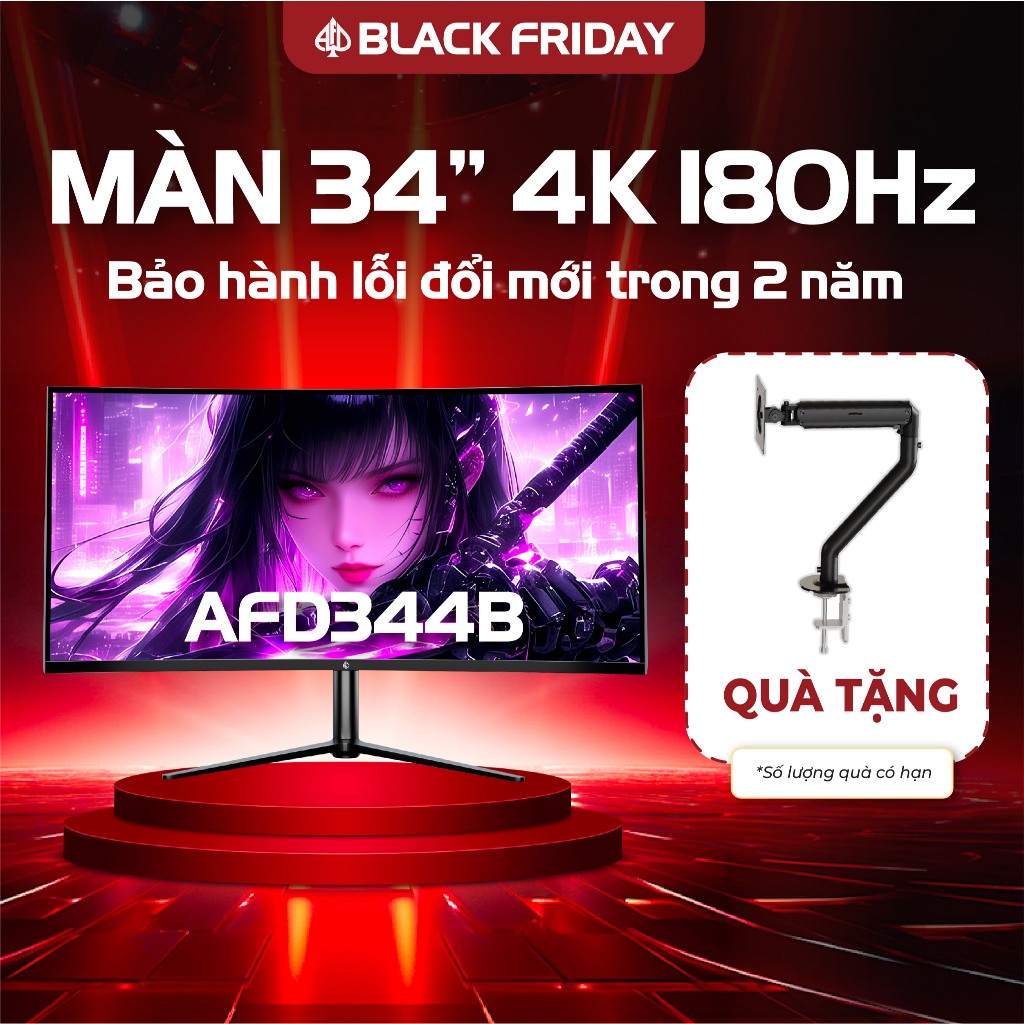  Màn hình máy tính AFD 344B Ultrawide phẳng 34'' 4K 180hz 1ms Fast IPS - Chuyên Game 