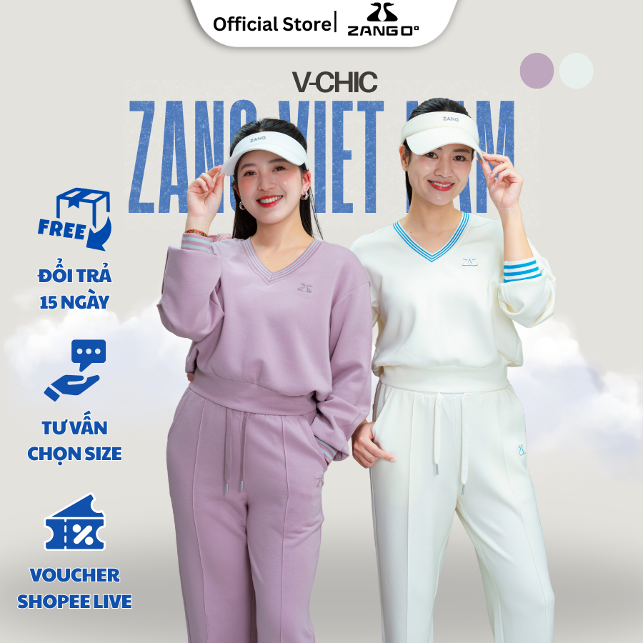 ZANG V-CHIC SET - Set Thu Đông Áo Cổ V Thể Thao Quần Suông Lưng Rib, Siêu Tôn Dáng - Zang Việt Nam 3