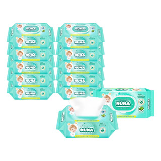 Combo Khăn Ướt Em Bé Nuna Hương Phấn 100 Miếng Chiết Xuất Lô Hội Không Cồn Thân Thiện An Toàn Da Nhạy Cảm