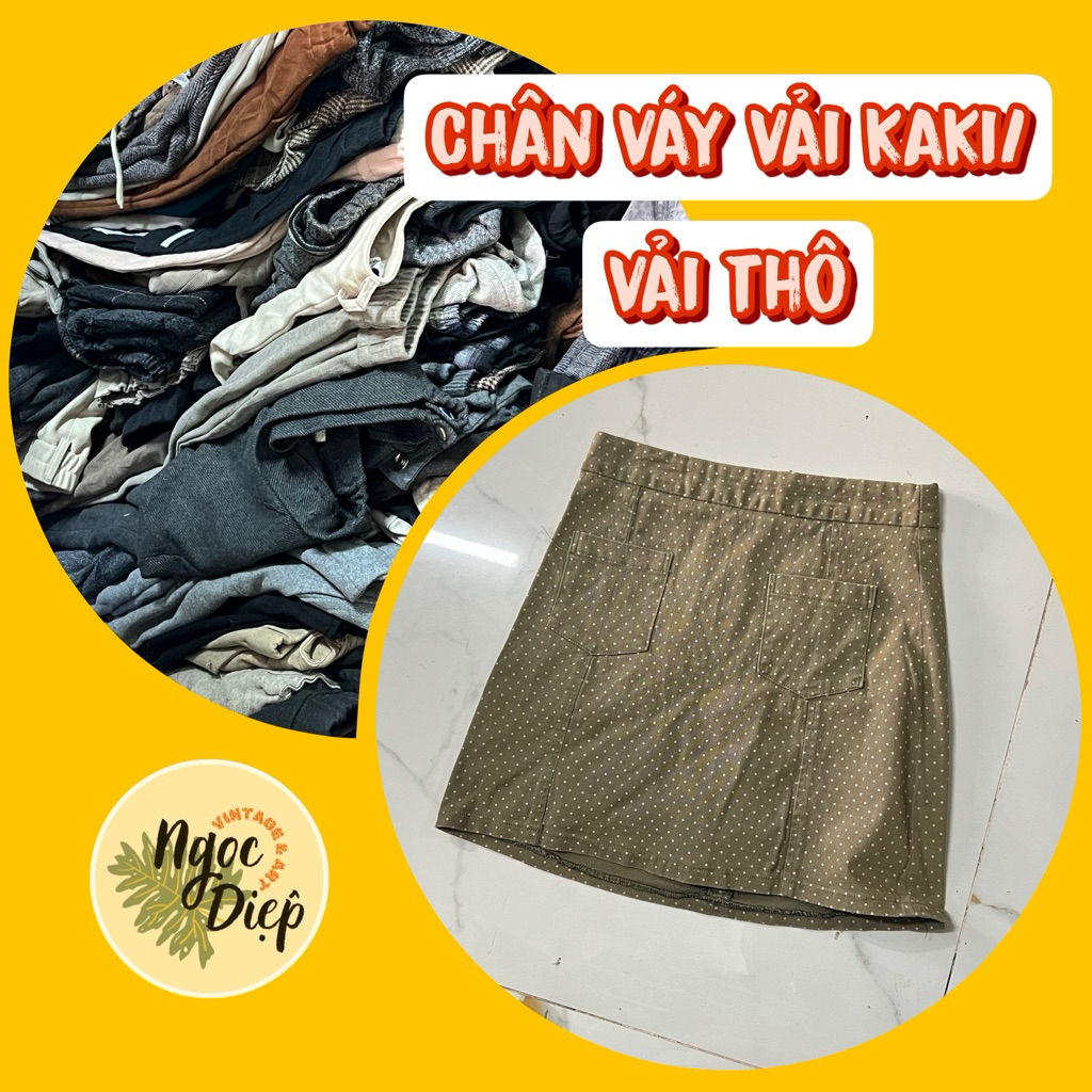 [2ndhand] CHÂN VÁY VẢI KAKI/ VẢI THÔ CHO NỮ hàng thùng/ hàng thanh lý nhiều kiểu đẹp tuyển chọn