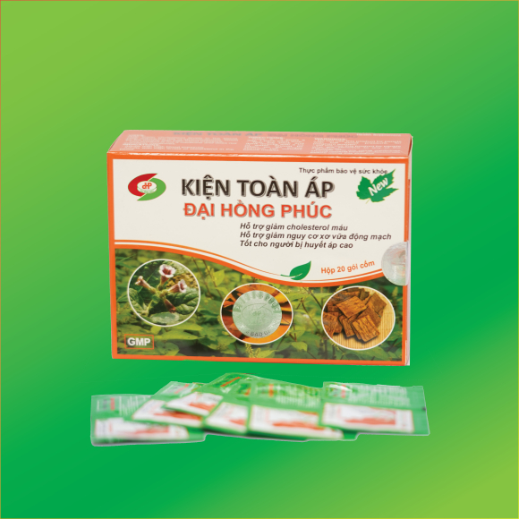 Kiện Toàn Áp Đại Hồng Phúc (Hộp 20 gói cốm) – Điều hòa lipid máu, điều hòa huyết áp