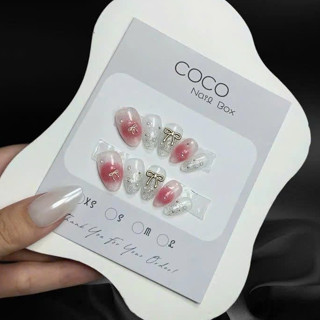   Hot Sale  Móng úp tay Nailbox thiết kế - M132 màu ombre mùa hè đính charm nơ dễ thương nhà Mynail 