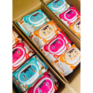 [Giá Sỉ] Thùng 30 gói khăn ướt không mùi Rivia 600g mềm mịn không cồn không kích ứng da khổ vải lớn