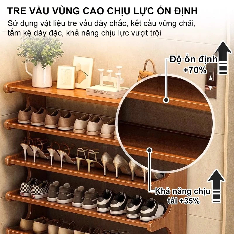 【Giao hàng trong 4 giờ】Giá để giày tre Kệ trưng bày​ bằng gỗ Kệ giày đa tầng​ Giá đựng đồ đa năng gỗ tủ giày chống bụi | BigBuy360 - bigbuy360.vn