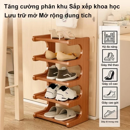 【Giao hàng trong 4 giờ】Giá để giày tre Kệ trưng bày​ bằng gỗ Kệ giày đa tầng​ Giá đựng đồ đa năng gỗ tủ giày chống bụi | BigBuy360 - bigbuy360.vn