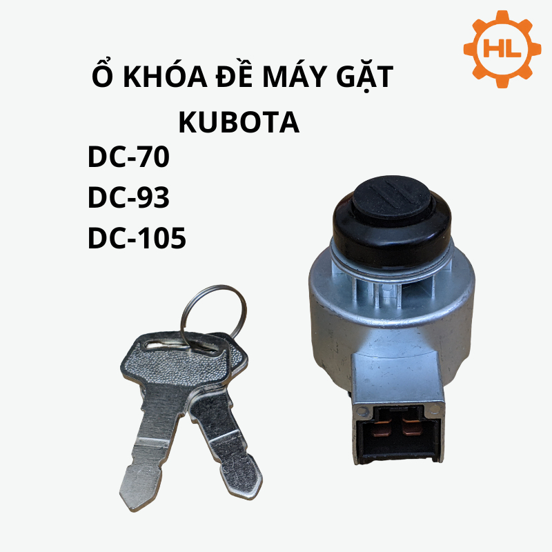 Ổ Khóa Đề Máy Gặt Kubota – Dùng Cho DC-70 DC-93 DC-105 – Chìa Khóa ZIN Chuẩn