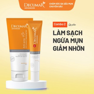  Bộ đôi 1 Gel ngừa mụn Nano Curcumin và 1 Gel rửa mặt giảm nhờn cho da mụn Decumar - DGR01 DCA01 