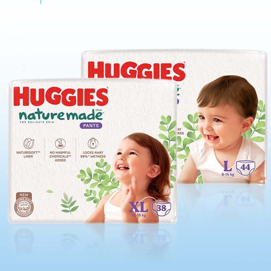 Bỉm quần dán Huggies Nature Made  đủ size Nb60/S/M/L/XL/XXL ( Mẫu mới )