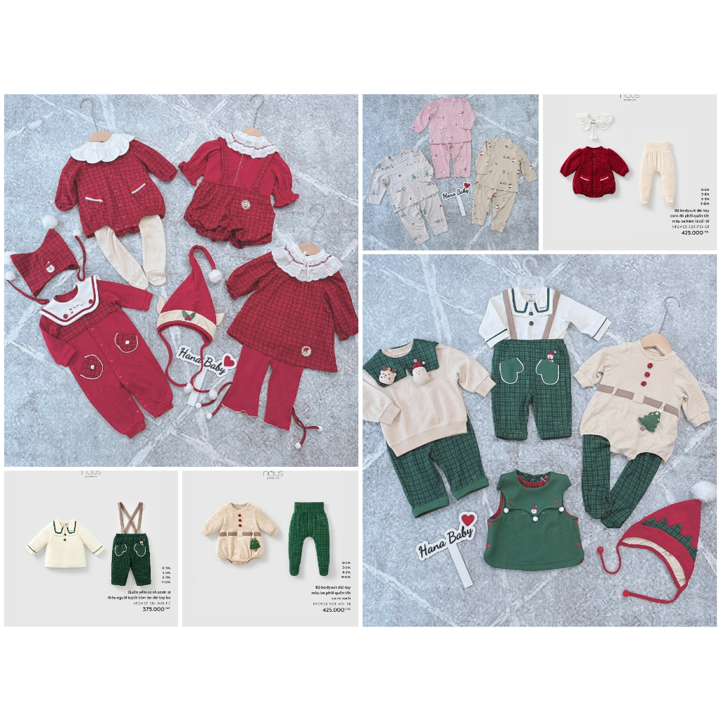 NOUS 2025 - Bộ quần áo Nous noel Giáng Sinh cho bé sơ sinh đến 1 tuổi - XMAS - NFXMAS