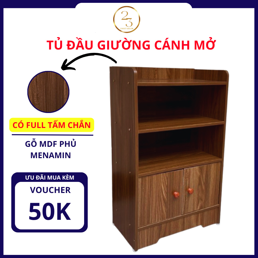 [Mẫu Mới Có Full Tấm Chắn Kín Lưng] Tủ để đầu giường tab đầu giường cánh mở chất liệu MDF cao cấp