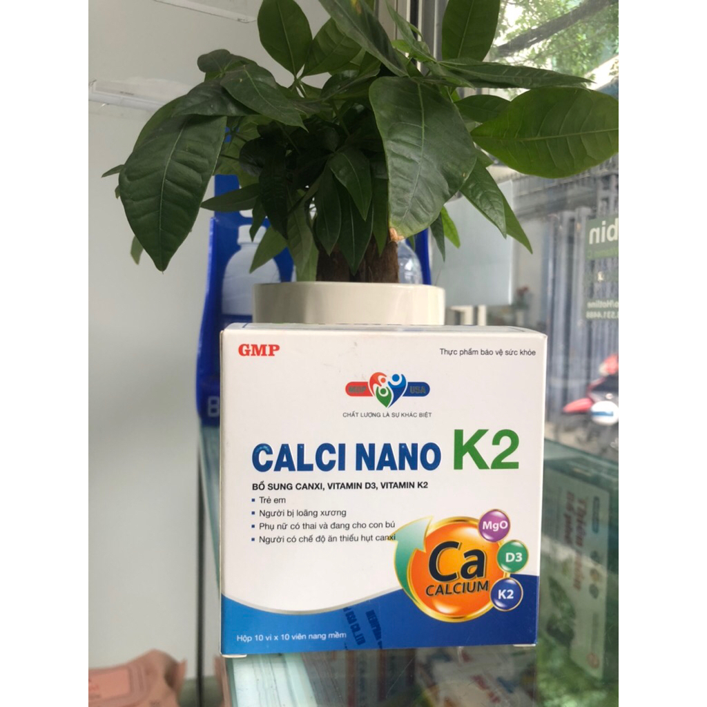 Calcinano K2-Viên uống bổ sung calci nano, vitaminD3 K2 giúp xương chắc khoẻ