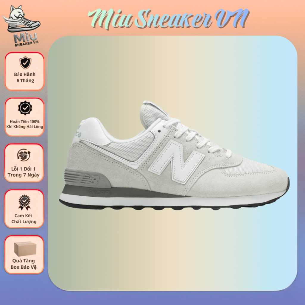 ( Best Quality ) Giày_N.B 574 Xám, Giày N.B 574 xám hot nam nữ full bill box