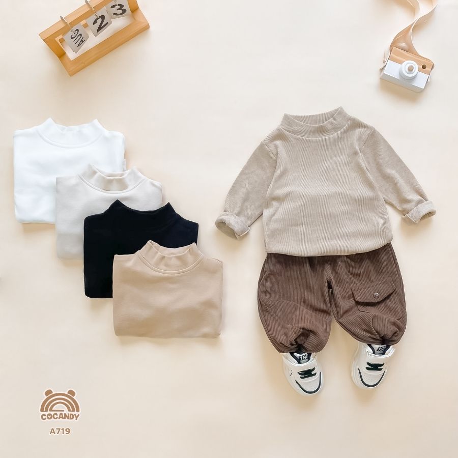 Áo cho bé -Áo giữ nhiệt WARMISH BE, ĐEN, TRẮNG, GHI, NÂU COCANDY cho bé của COCANDY mã A396, A719