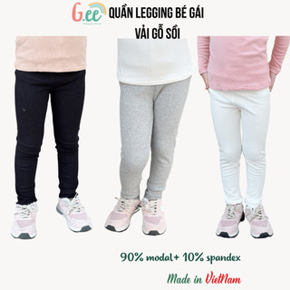 GEE Quần legging thu đông bé gái vải gỗ sồi len tăm co giãn, mềm mại và giữ ấm tốt, size 8- 55kg