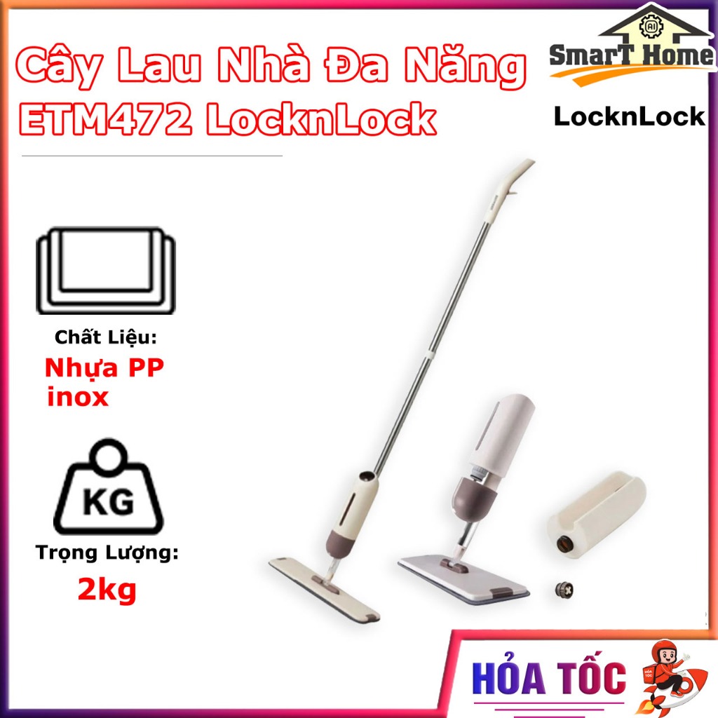 Cây Lau Nhà Đa Năng  ETM472 LocknLock - Cây Lau Nhà Chính Hãng Cao Cấp Chất Lượng Cao  ETM472 LocknL