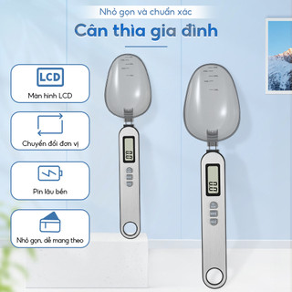 Cân Điện Tử Kiểu Muỗng Cân nhà bếp kỹ thuật số 0,1g / 500g, Cân thìa đo điện bằng thép không gỉ, có hai đầu thìa