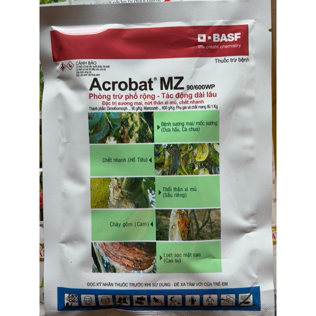Combo 2 gói Acrobat Mz 100GR cty Basf: phổ rộng tác động lâu dài bảo vệ cây trồng