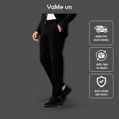 Quần Tây Nam Vải Mềm Vân Xước Tự Nhiên EasyCare™ Ít Nhăn, Cạp Quần Cách Điệu Non Iron 002 Dáng Ôm Vừa F2 024121 |YaMe|