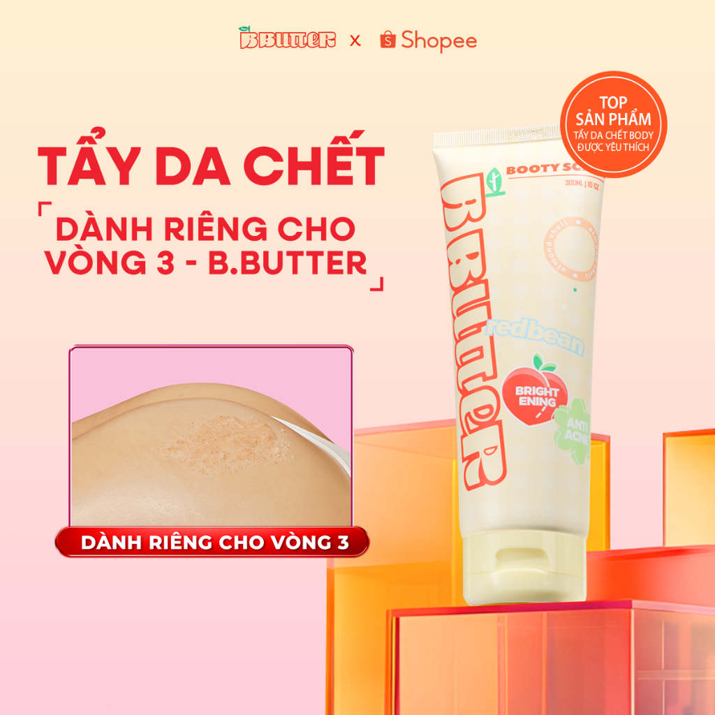Combo sáng mượt Vòng 3 Bbutter gồm Tẩy da chết 300ml và Bơ dưỡng 100ml hỗ trợ giảm thâm mụn | BigBuy360 - bigbuy360.vn
