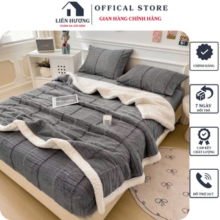  Bộ Chăn Ga Gối Nỉ Lông Cừu Cao Cấp Ấm Áp Chất Liệu Nỉ Lông Cừu Dầy Dặn Siêu Mềm Mịn Giữ Nhiệt Tốt Làm Ấm Nhanh Chóng 