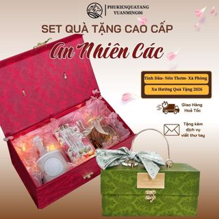 Set Quà Tặng Tinh Dầu,Nến Thơm Cao Cấp AN NHIÊN CÁC,Hộp Quà Sinh Nhật,Kỉ Niệm,Quà Tặng Doanh Nghiệp
