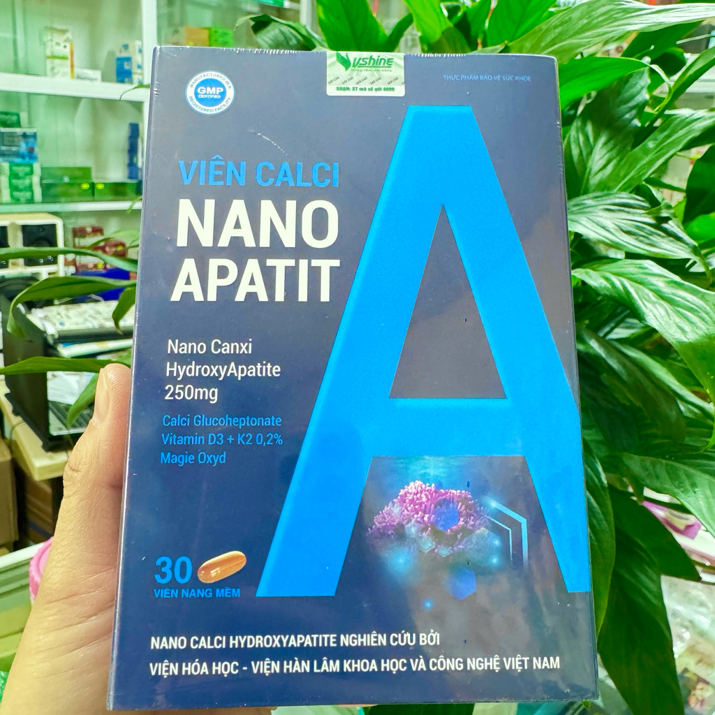 Viên Calci Nano Apatit [ HSD 2028 - Hộp 30 viên ] Giúp bổ sung Canxi và vitamin D3 giúp xương răng c