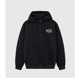  Áo Khoác Nỉ BOO Logo Hoodzip Unisex Form Oversized Chất Liệu Nỉ Lông Cáo Dày Dặn Ấm Áp 