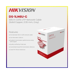 Cáp LAN CAT6 UTP HIK DS-1LN6U-G 305m Xám,8 Lõi đồng nguyên chất 99.95%