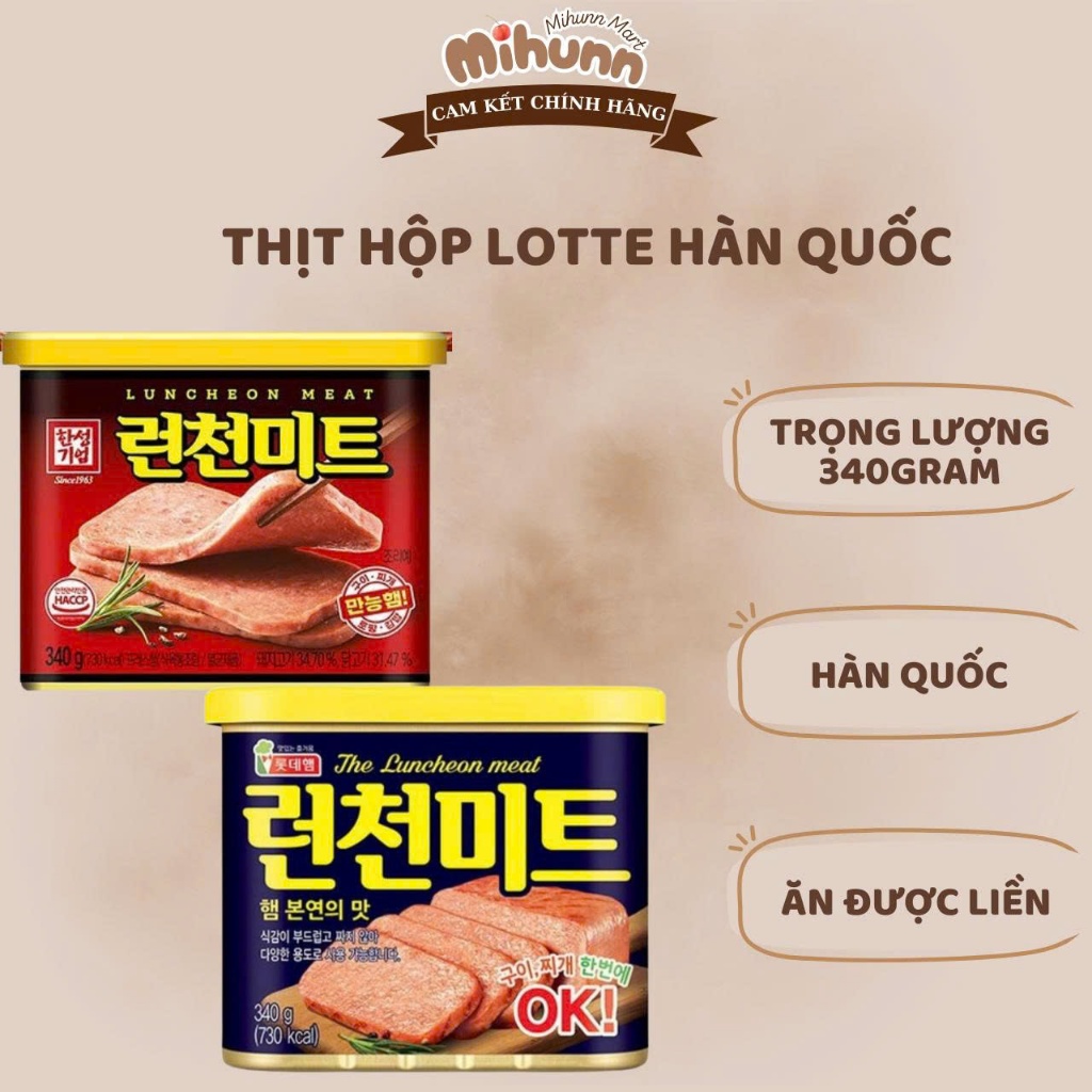 [DATE MỚI] Thịt Hộp OK Lotte The Luncheon Meat Hàn Quốc 340g - MIHUN MART