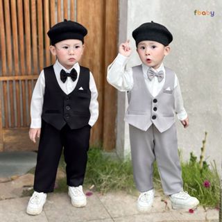  Bộ Gile Dài Tay Bé Trai Fbaby 3 Khuy Kèm Áo Sơ Mi Và Nơ Set Cộc Công Tử Lịch Lãm Sang Trọng Đi Tiệc Đi Chơi Thôi Nôi 