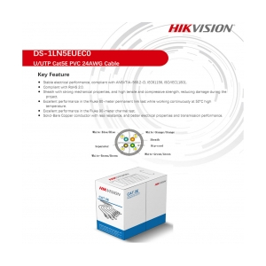 Cáp LAN HIK DS-1LN5EUEC0 CAT5E 305m Xám