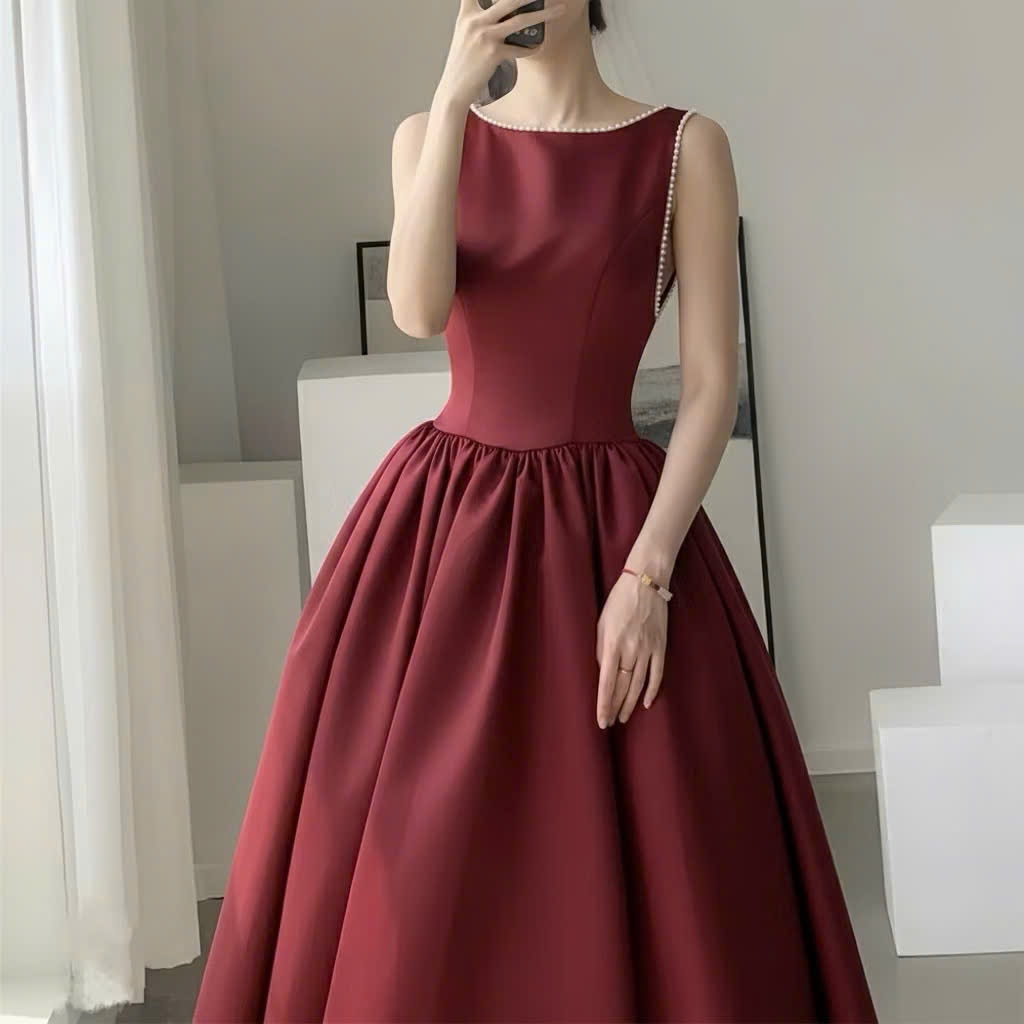 (Có size XS)Đầm xòe hở lưng đính ngọc sang trọng-Váy dự tiệc cao cấp8