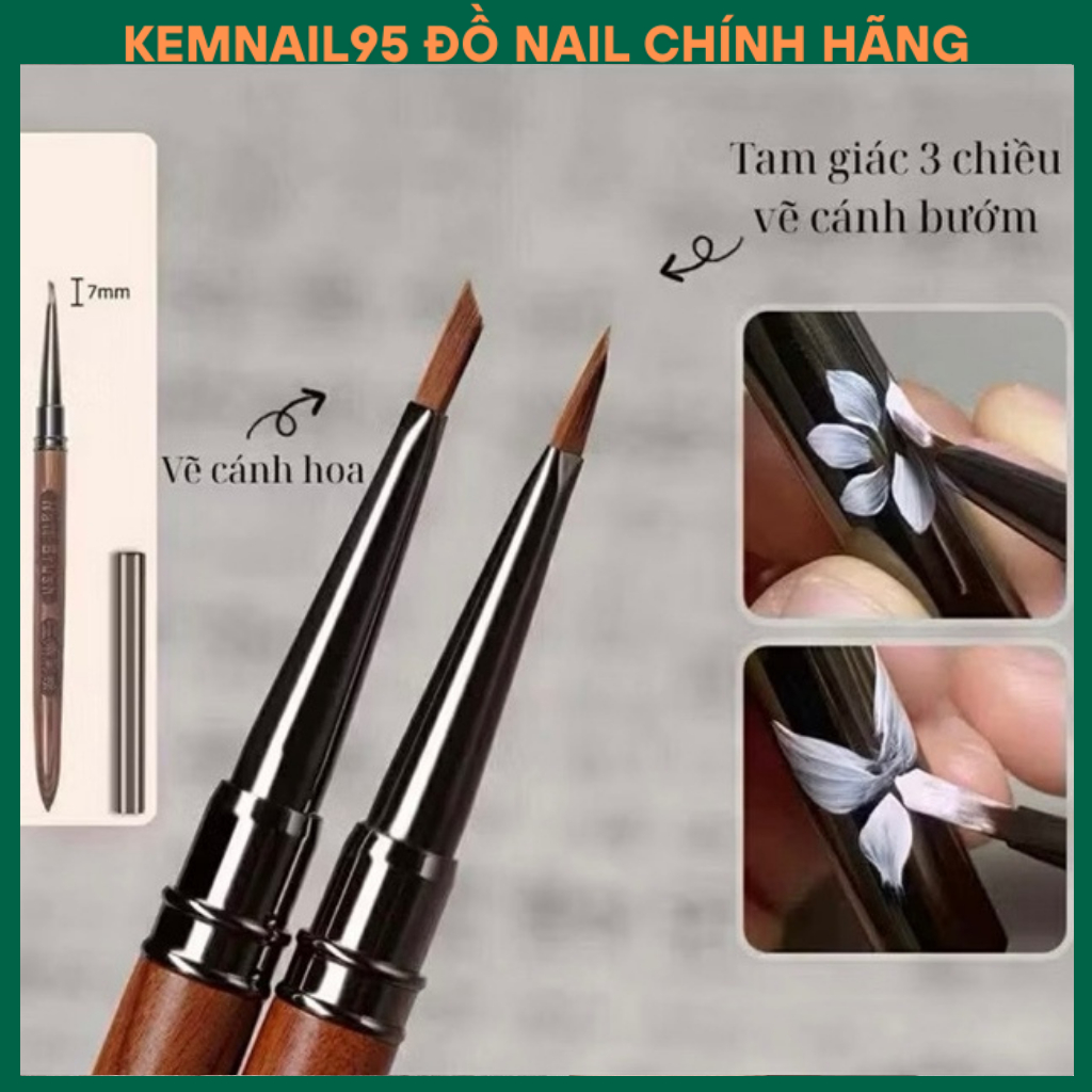 Cọ tam giác chùm thân gỗ vẽ nail chuyên dụng kemnail95