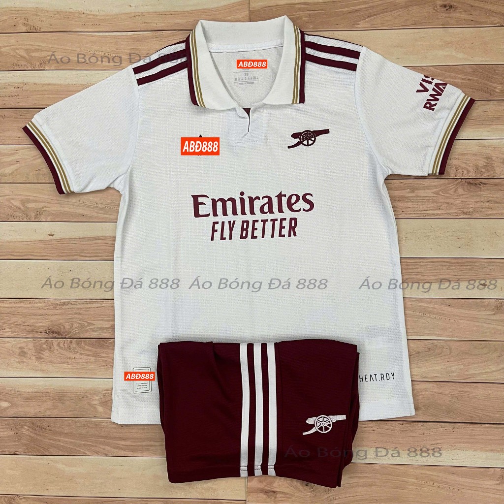 Bộ Quần Áo Bóng Đá Trẻ Em CLB Arsenal 2025, Áo Đá Banh Arsenal - Vải Polyester Gai Thái Cao Cấp